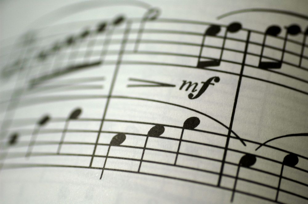 music notes on sheet music